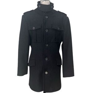 Ted Baker Wool Blend Black Men's Pea Coat Size 4